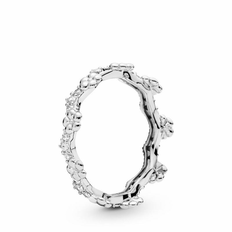 Pandora Flower Crown Stackable Ring - Sterling Silver/Cubic Zirconia - Canada | AP5282ZQ